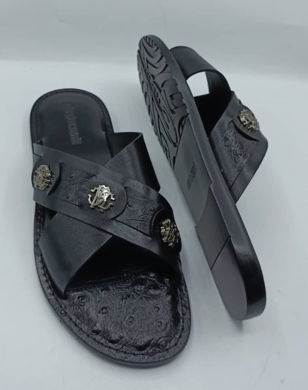 Roberto Cavalli Logo Dual Strap Sandals
