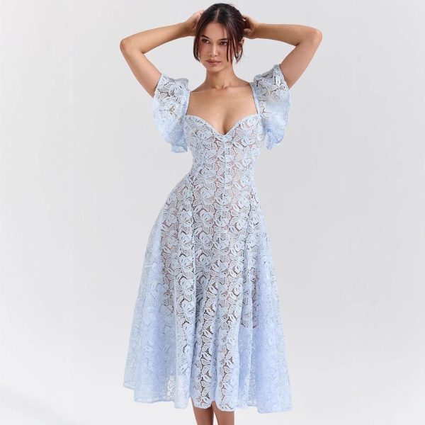 Bluebell Bloom Lace Midi Dress