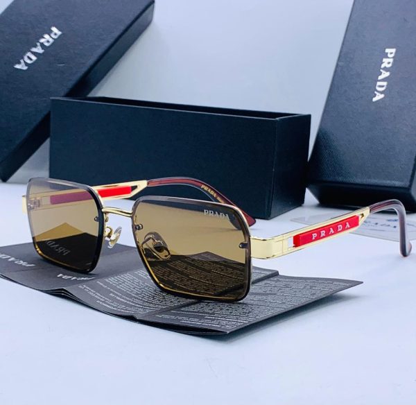 Prada PR1280 Square Frame Metal Sunglass