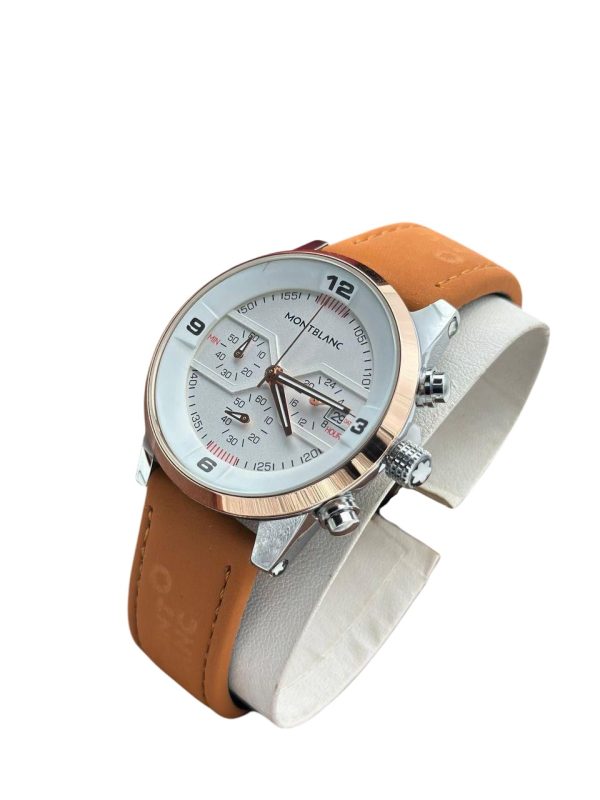 Montblanc Tan Leather Chronograph Watch