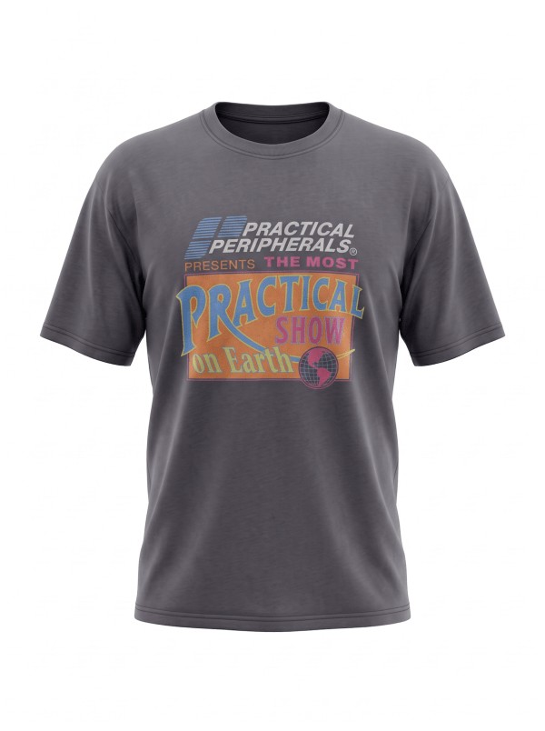 "Practical Show" Vintage Acid Graphic Tee - Ash Grey